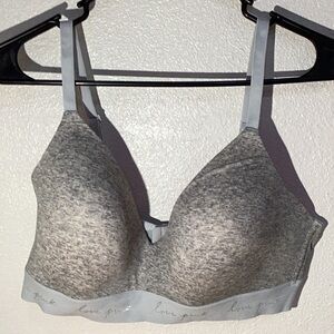 Victorias Secret PINK Wear Everywhere Wireless Bra Grey Heather 38D‎